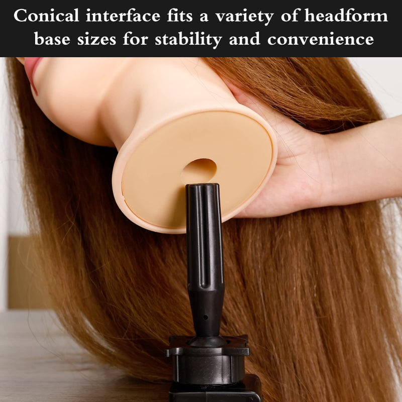 BARBERPLAN Wig Mannequin Head Stand for Table, Human Hair Mannequin Head Table Clamp Stand,Table Wigs Head Stand Swiveling Wig Head Styling Clamp with Adjustable Rotator - for Salon & Home Use(Small Type) - Image 3
